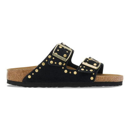 Arizona Rivets Suede Leather in Color Black | Birkenstock