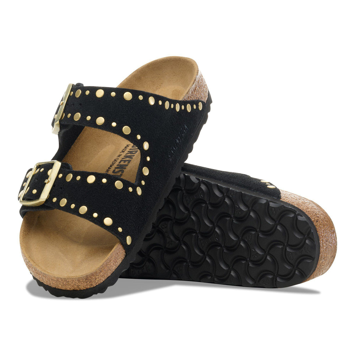 Arizona Rivets Suede Leather in Color Black | Birkenstock