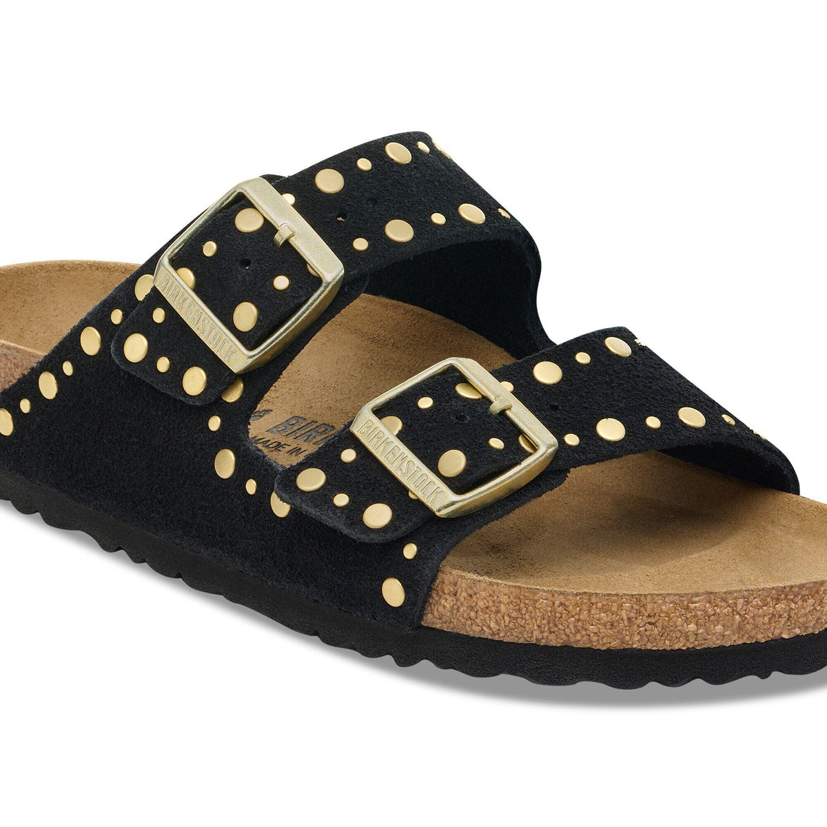 Arizona Rivets Suede Leather in Color Black | Birkenstock
