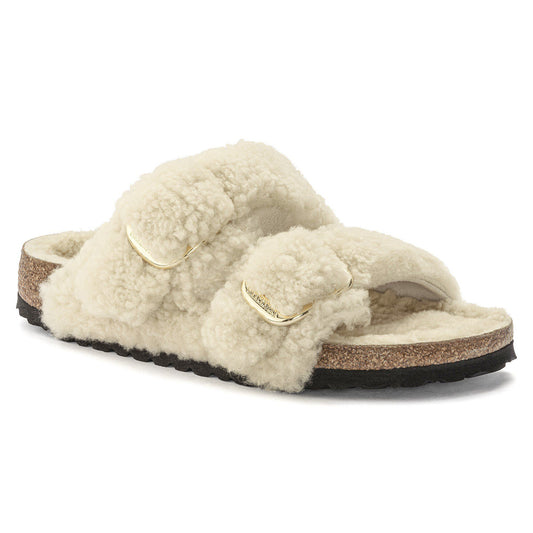 Arizona Big Buckle Shearling in Color Teddy Eggshell | Birkenstock