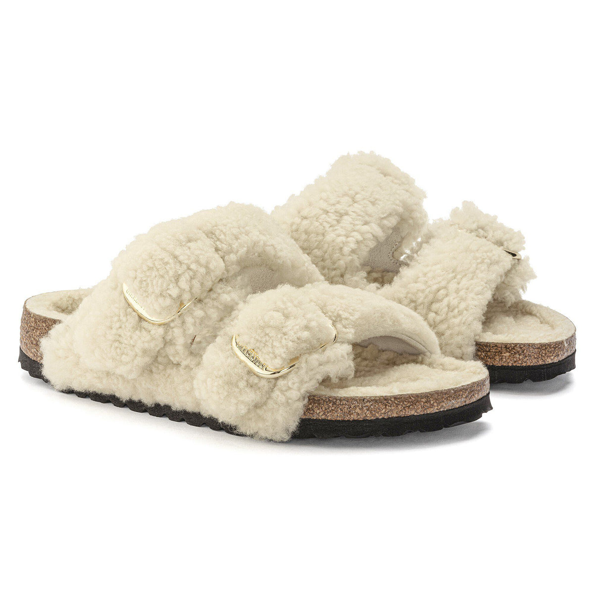 Arizona Big Buckle Shearling in Color Teddy Eggshell | Birkenstock