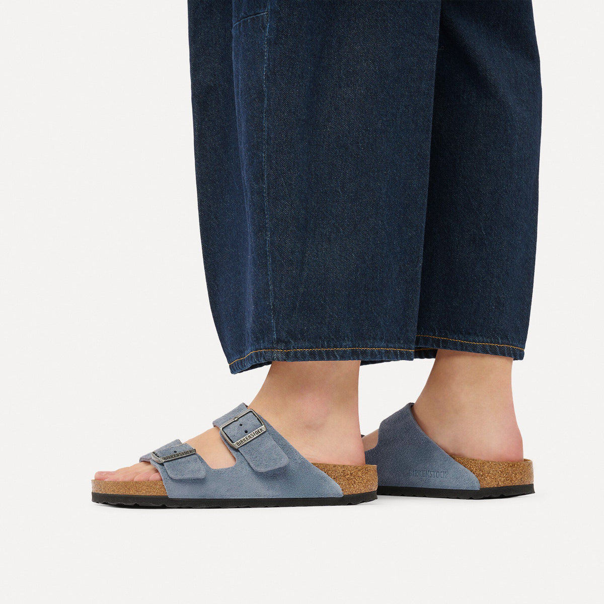 Arizona Suede Leather in Color Stone Blue | Birkenstock