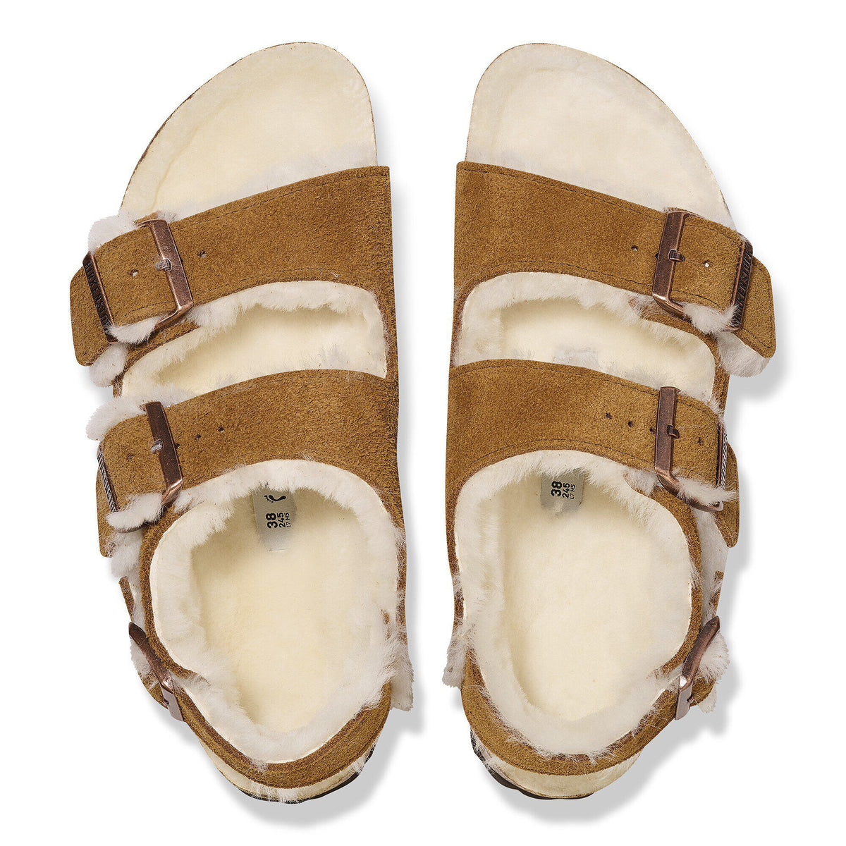 Milano Suede Shearling Suede Leather-Shearling in Color Mink | Birkenstock