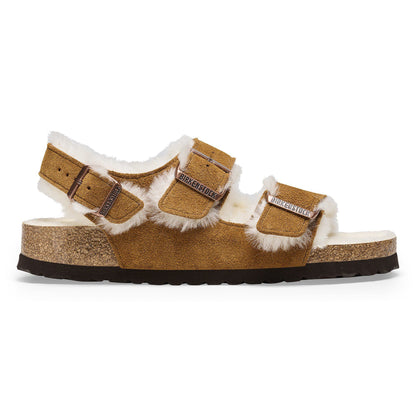 Milano Suede Shearling Suede Leather-Shearling in Color Mink | Birkenstock