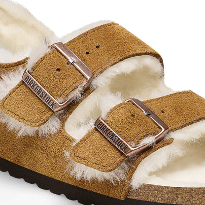 Milano Suede Shearling Suede Leather-Shearling in Color Mink | Birkenstock