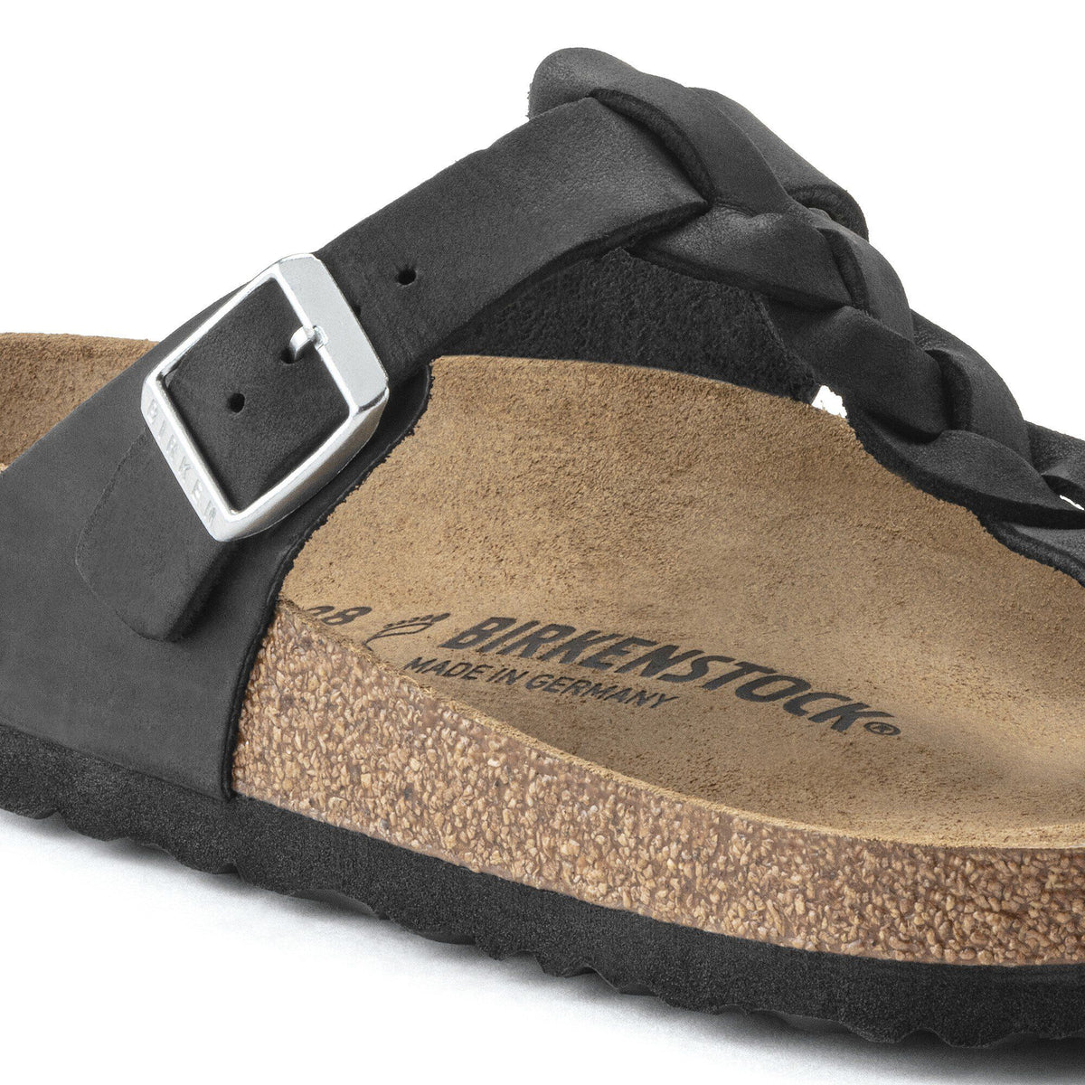 Gizeh Braided Oiled Leather in Color Black | Birkenstock
