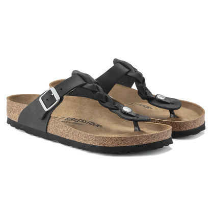 Gizeh Braided Oiled Leather in Color Black | Birkenstock