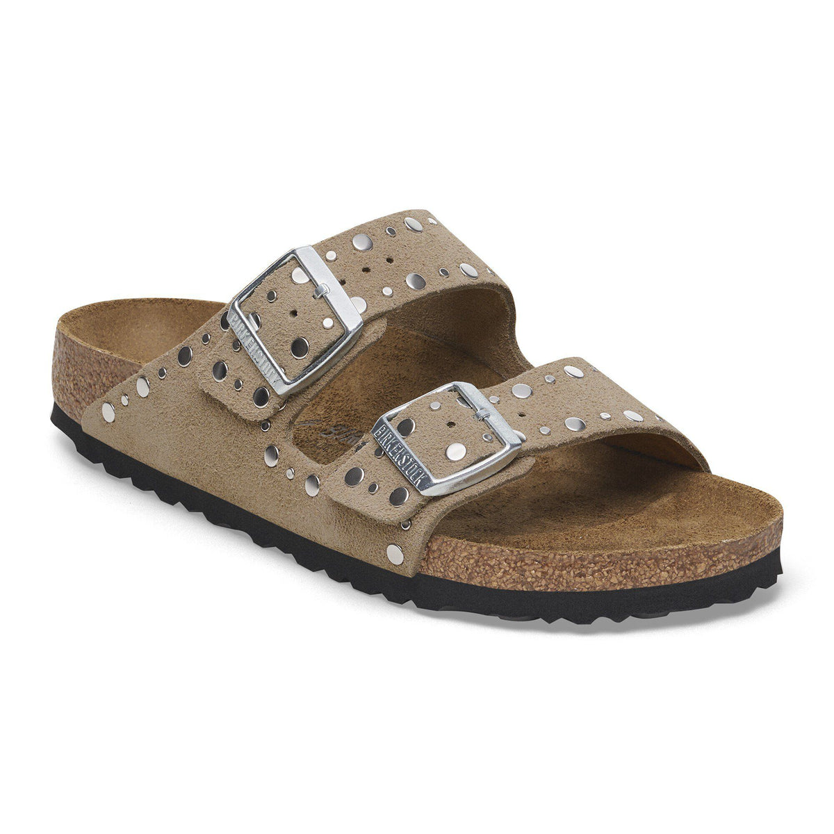 Arizona Rivets Suede Leather in Color Taupe | Birkenstock