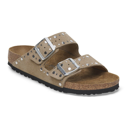 Arizona Rivets Suede Leather in Color Taupe | Birkenstock