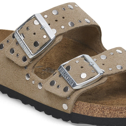 Arizona Rivets Suede Leather in Color Taupe | Birkenstock