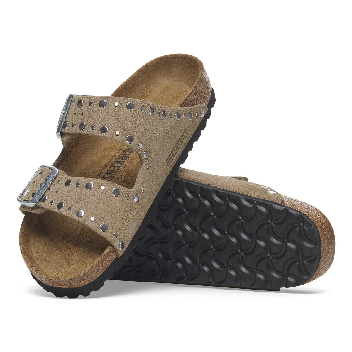 Arizona Rivets Suede Leather in Color Taupe | Birkenstock