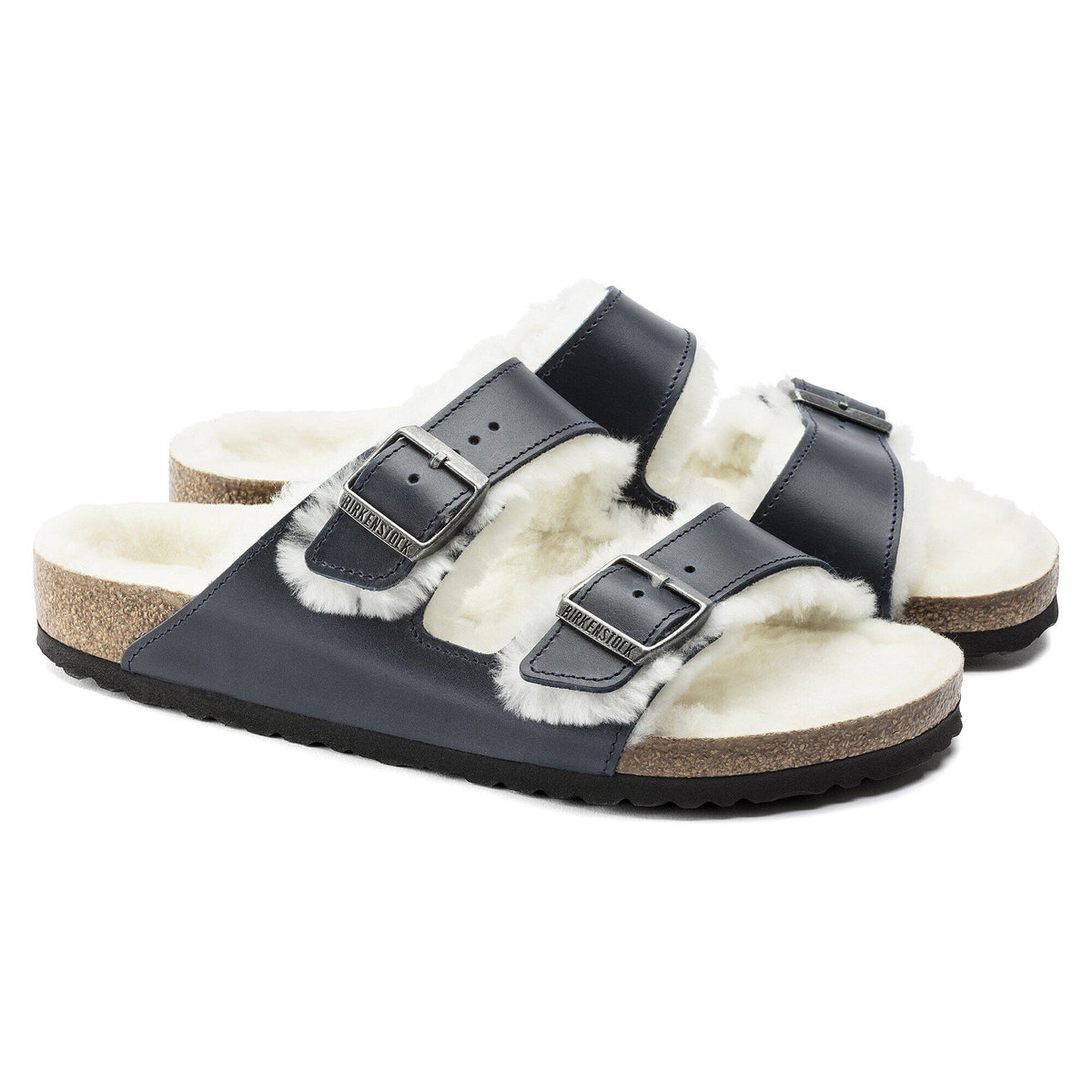 Arizona Shearling Oiled Leather in Color Navy | Birkenstock