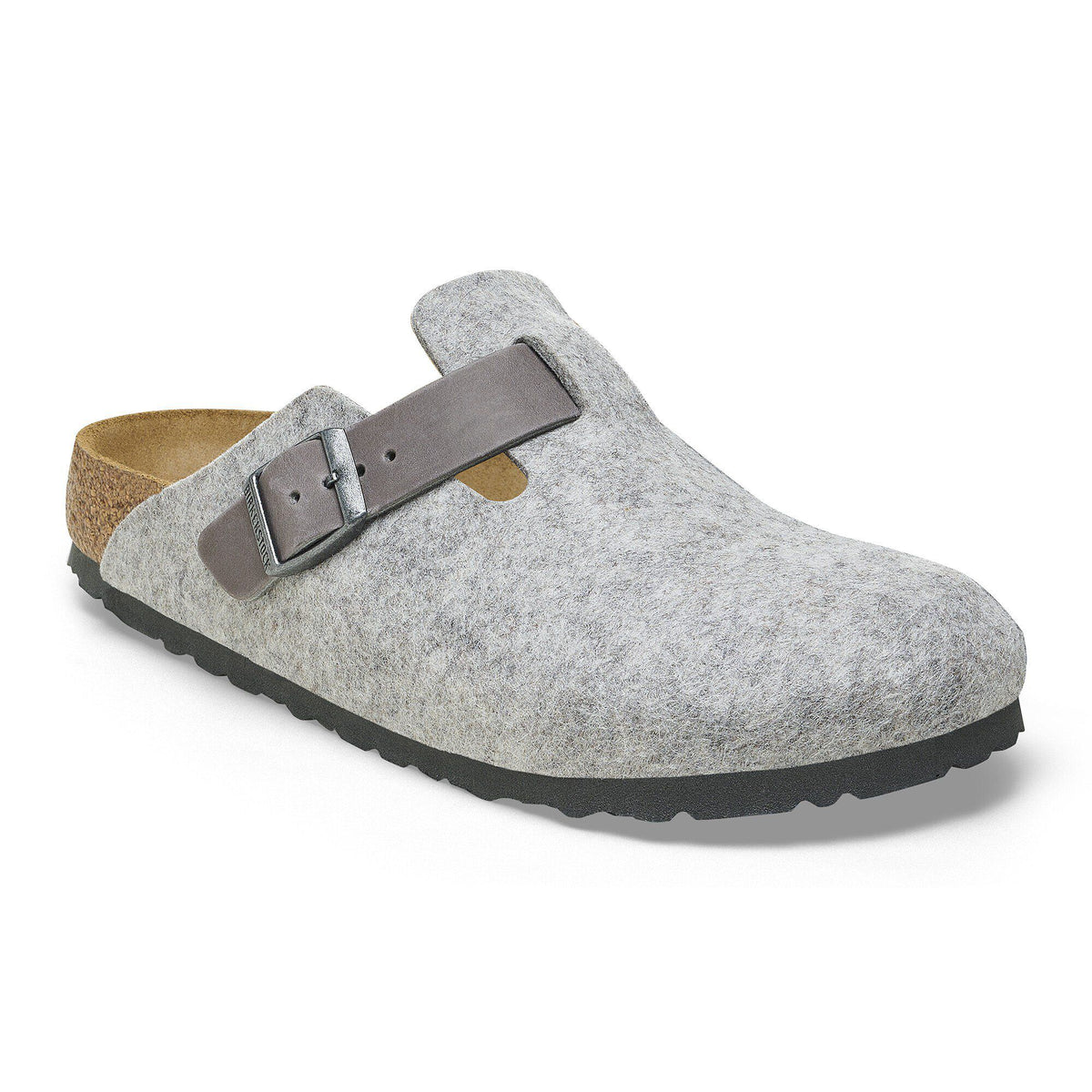 Boston Natural Leather-Felt in Color Light Gray | Birkenstock
