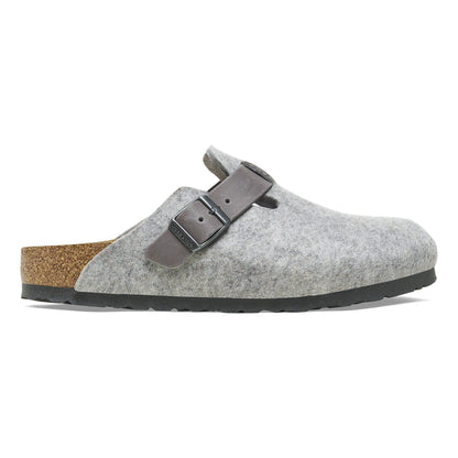 Boston Natural Leather-Felt in Color Light Gray | Birkenstock