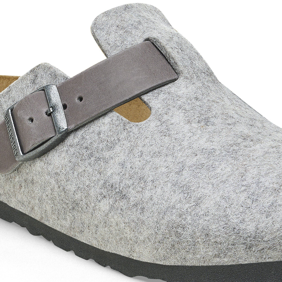 Boston Natural Leather-Felt in Color Light Gray | Birkenstock