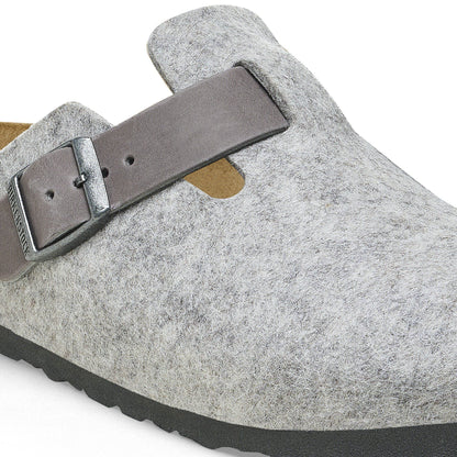 Boston Natural Leather-Felt in Color Light Gray | Birkenstock