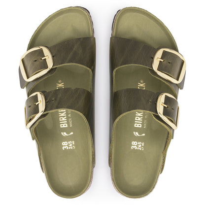 Arizona Big Buckle Oiled Leather in Color Olive Green | Birkenstock