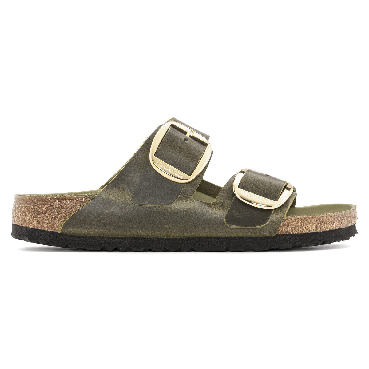 Arizona Big Buckle Oiled Leather in Color Olive Green | Birkenstock