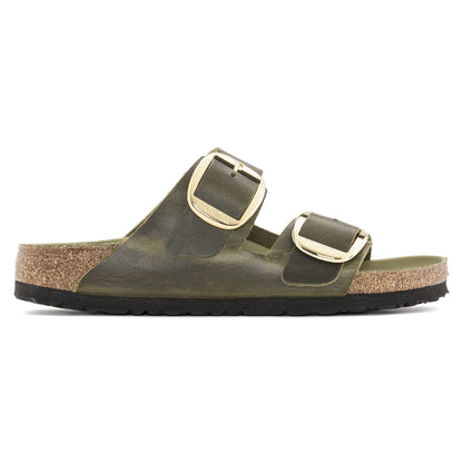 Arizona Big Buckle Oiled Leather in Color Olive Green | Birkenstock