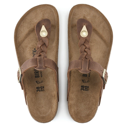 Gizeh Braided Oiled Leather in Color Cognac | Birkenstock