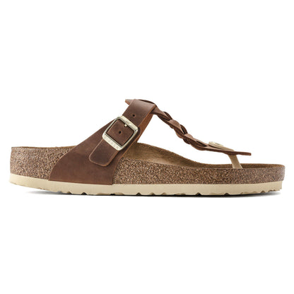 Gizeh Braided Oiled Leather in Color Cognac | Birkenstock