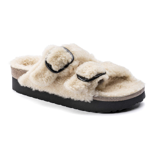 Arizona Big Buckle Shearling Shearling in Color Teddy Eggshell | Birkenstock