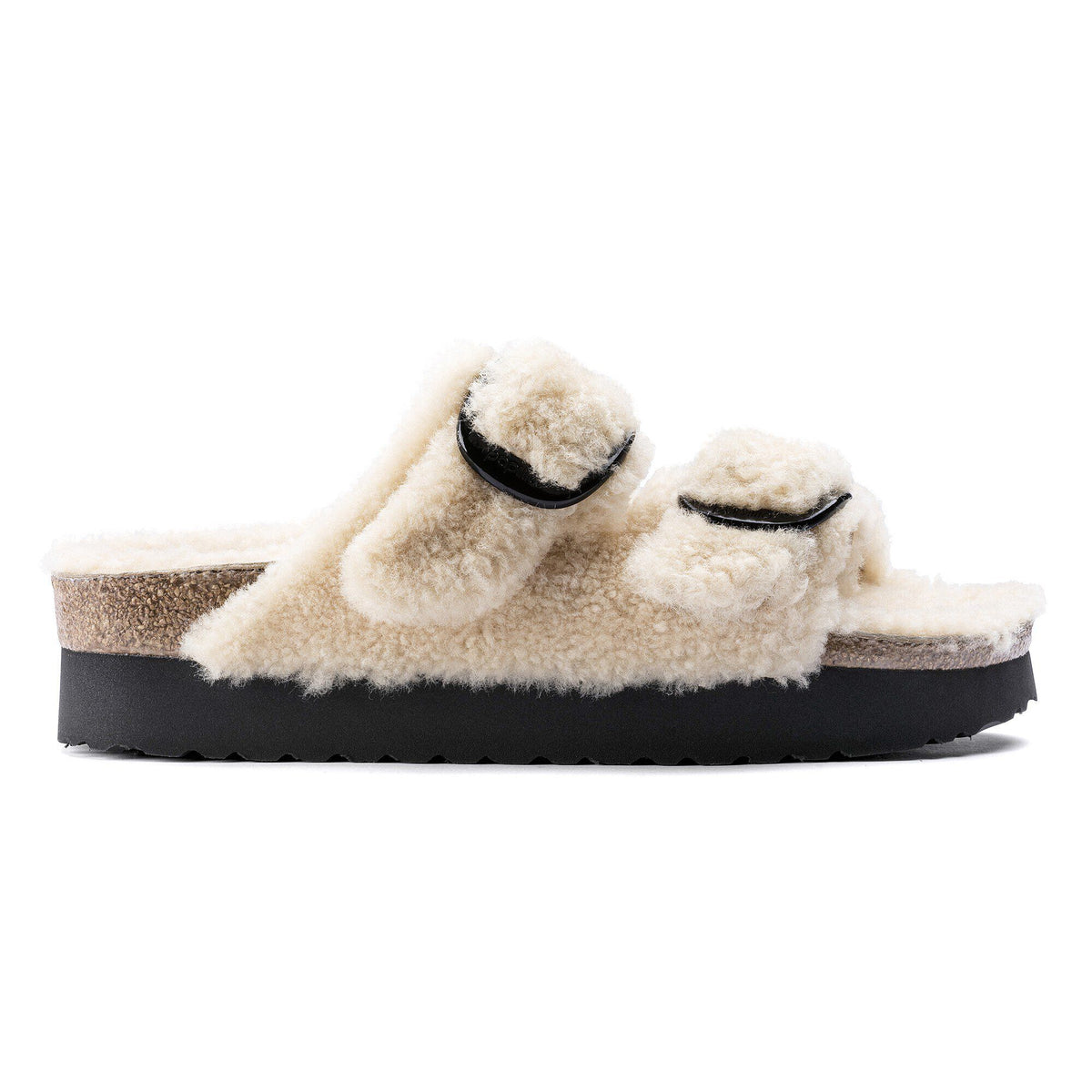 Arizona Big Buckle Shearling Shearling in Color Teddy Eggshell | Birkenstock