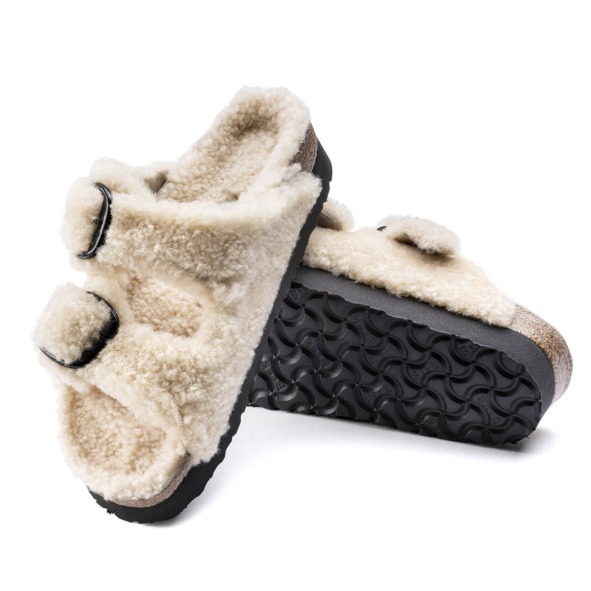 Arizona Big Buckle Shearling Shearling in Color Teddy Eggshell | Birkenstock