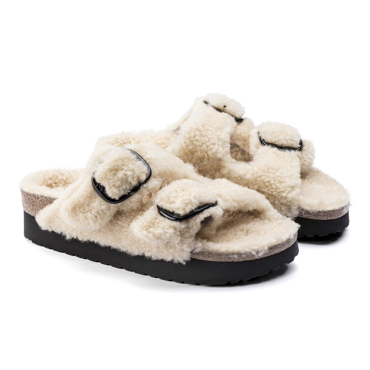 Arizona Big Buckle Shearling Shearling in Color Teddy Eggshell | Birkenstock