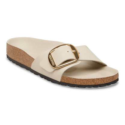 Madrid Big Buckle Natural Leather Patent in Color High-Shine Oyster | Birkenstock