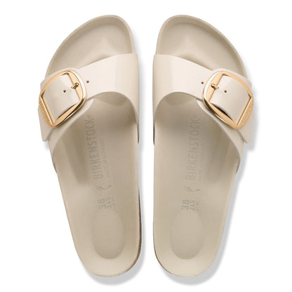 Madrid Big Buckle Natural Leather Patent in Color High-Shine Oyster | Birkenstock