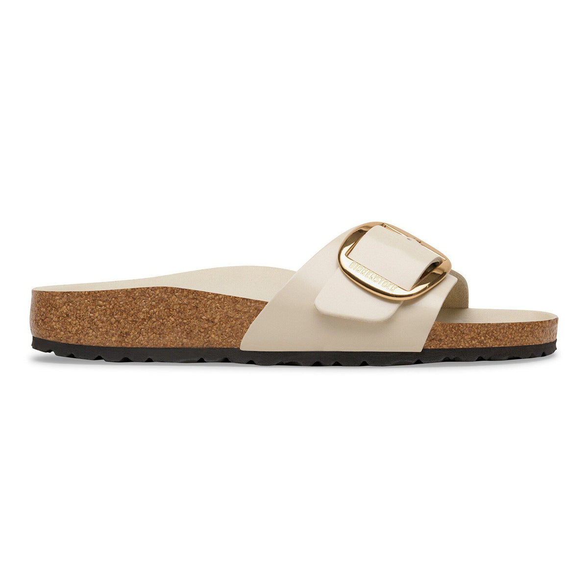 Madrid Big Buckle Natural Leather Patent in Color High-Shine Oyster | Birkenstock
