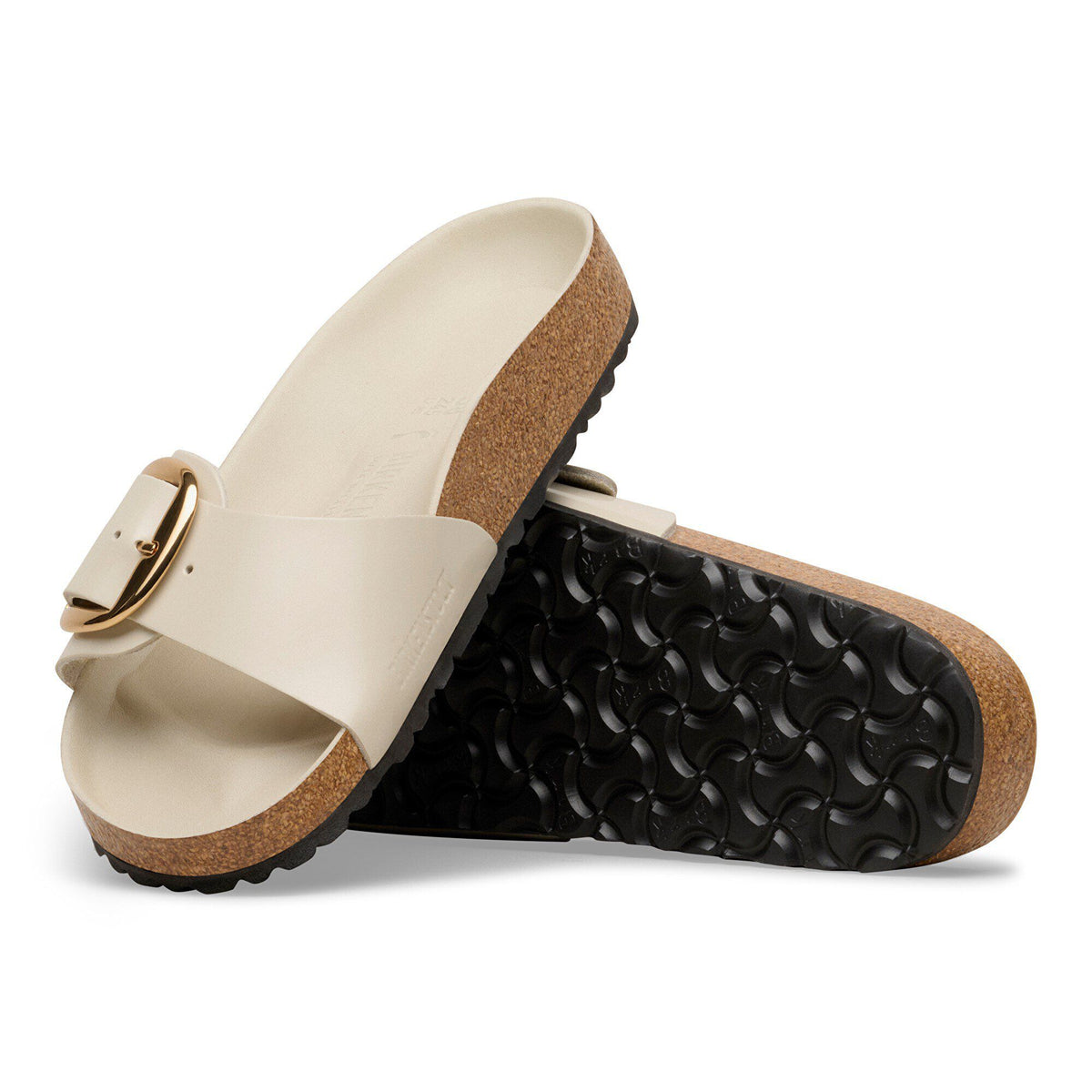 Madrid Big Buckle Natural Leather Patent in Color High-Shine Oyster | Birkenstock