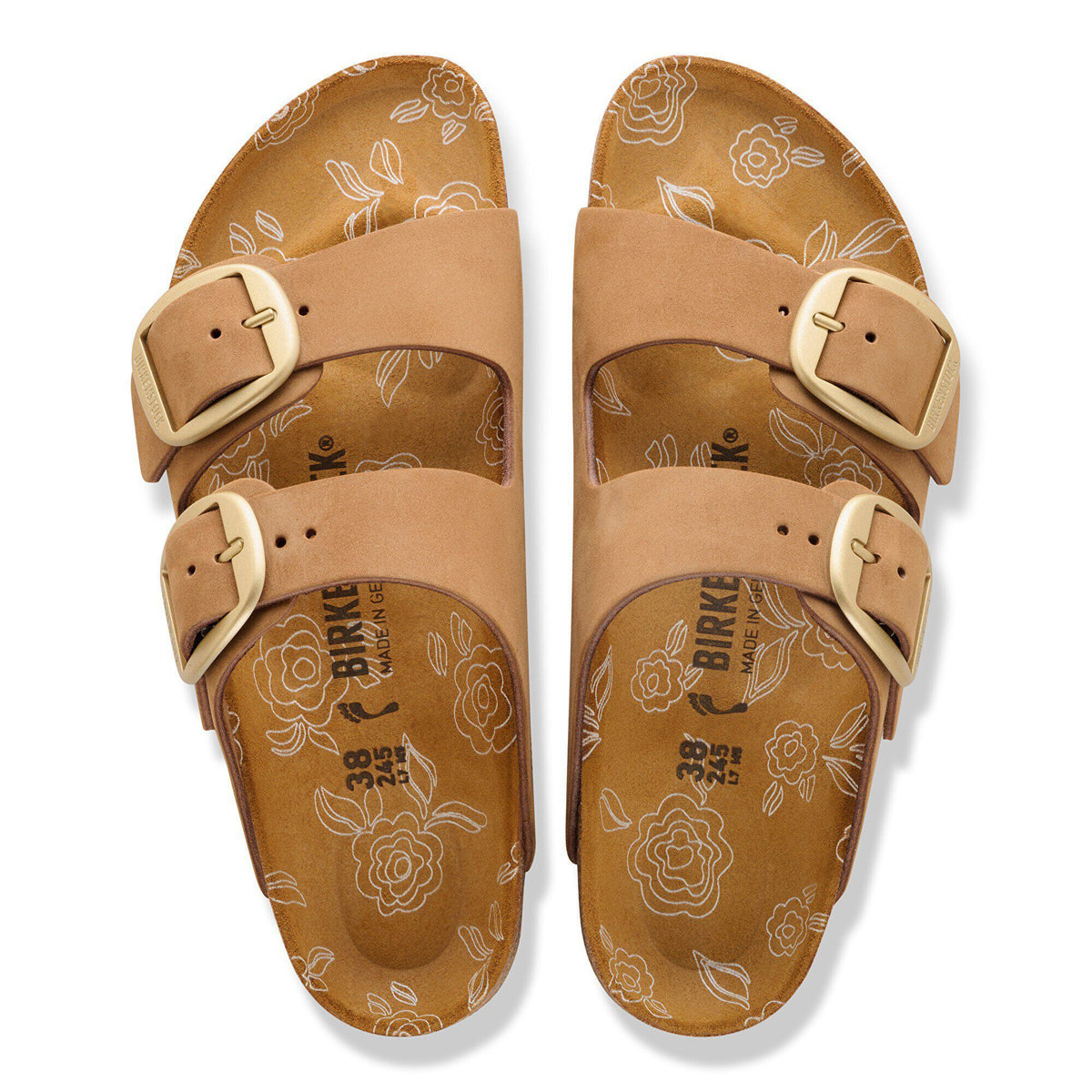 Arizona Big Buckle Nubuck Leather in Color Mink | Birkenstock