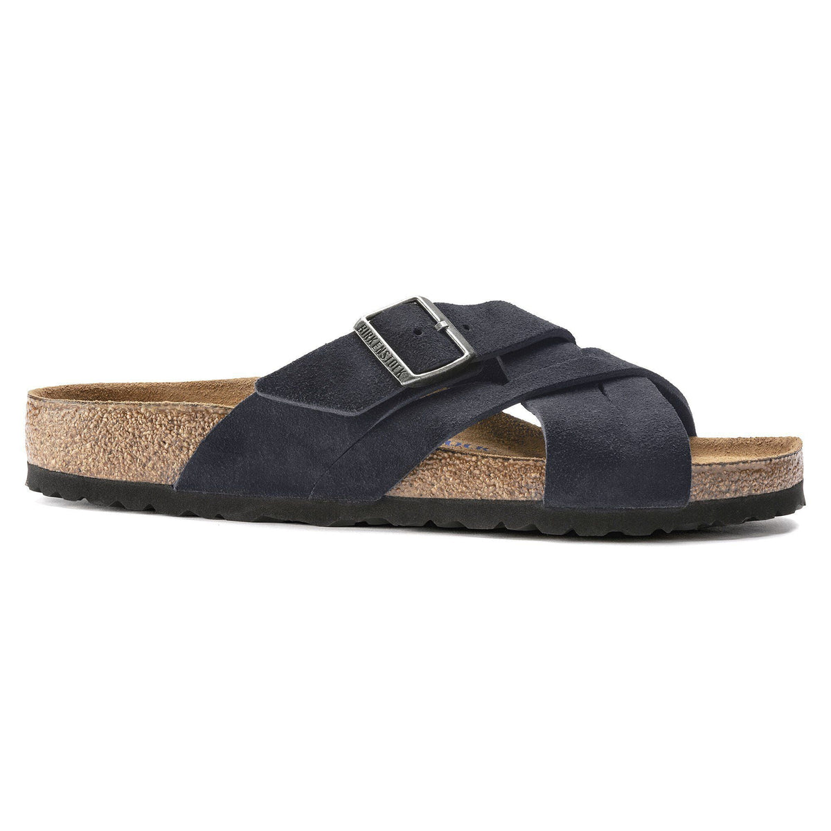 Lugano Soft Footbed Suede Leather in Color Midnight Blue | Birkenstock