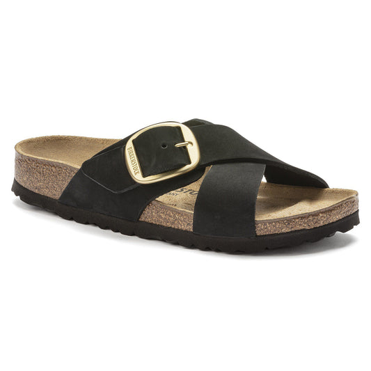 Siena Big Buckle Nubuck Leather in Color Black | Birkenstock