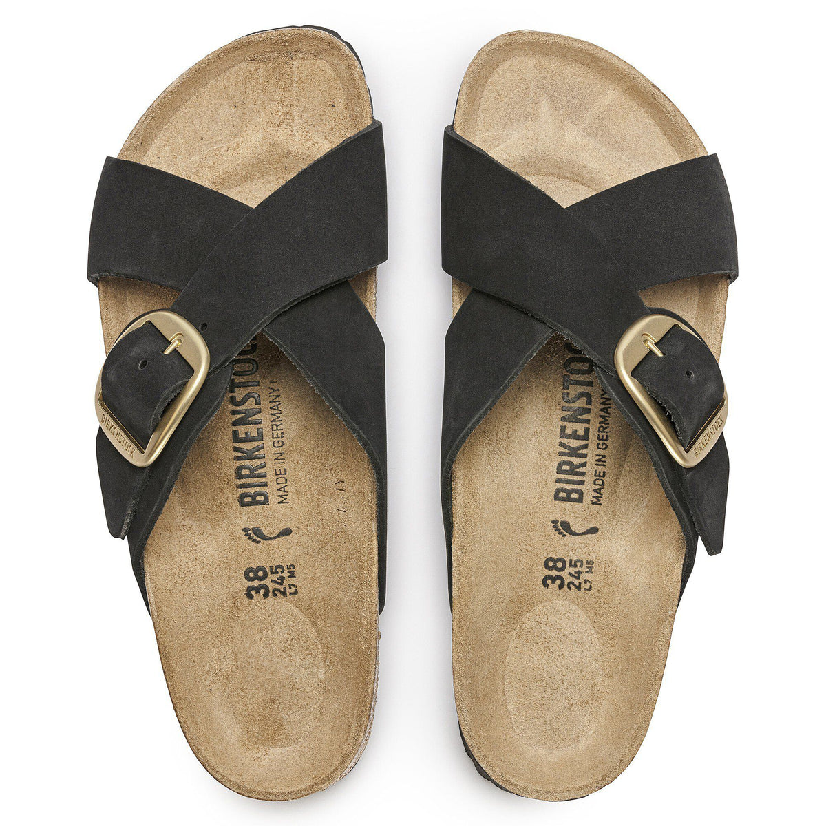 Siena Big Buckle Nubuck Leather in Color Black | Birkenstock