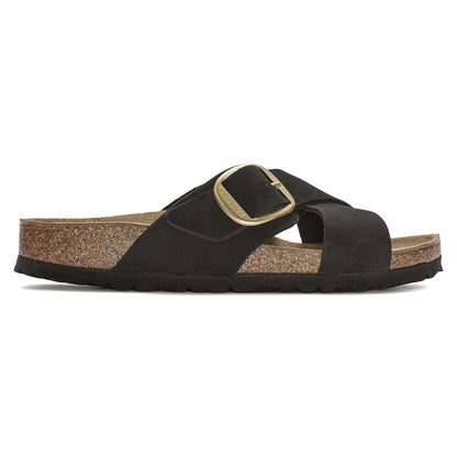 Siena Big Buckle Nubuck Leather in Color Black | Birkenstock