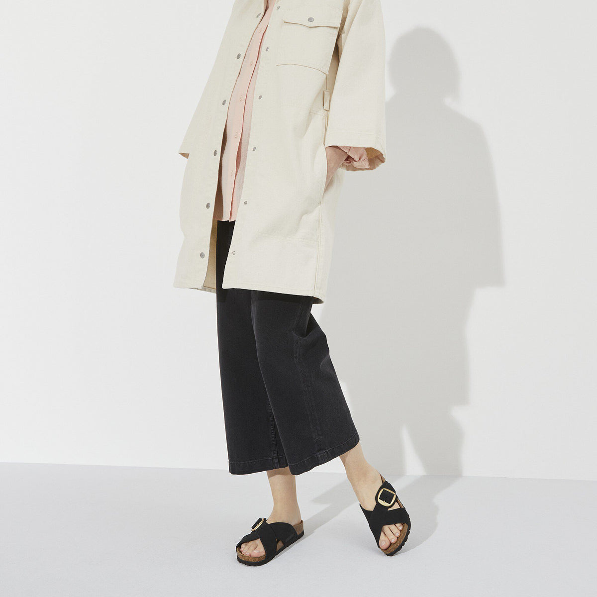 Siena Big Buckle Nubuck Leather in Color Black | Birkenstock