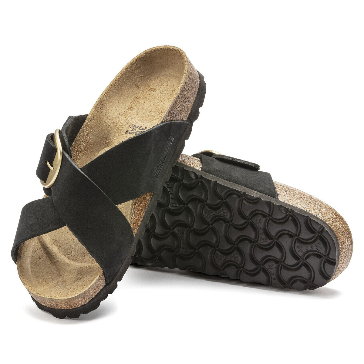 Siena Big Buckle Nubuck Leather in Color Black | Birkenstock