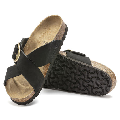Siena Big Buckle Nubuck Leather in Color Black | Birkenstock