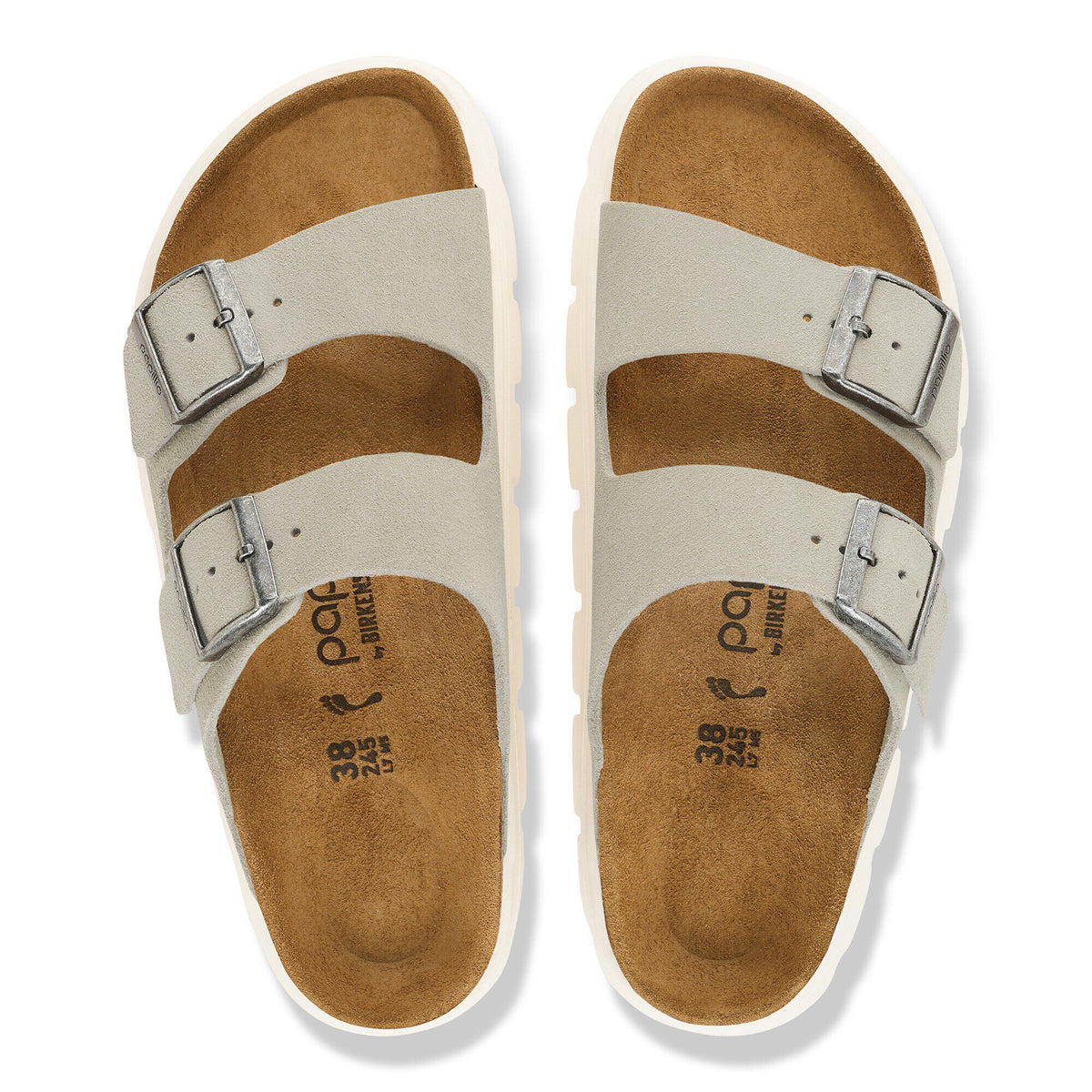 Arizona Chunky Suede Leather in Color Oyster | Birkenstock