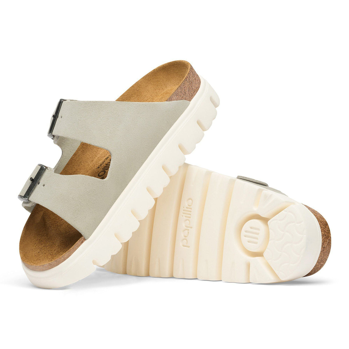 Arizona Chunky Suede Leather in Color Oyster | Birkenstock
