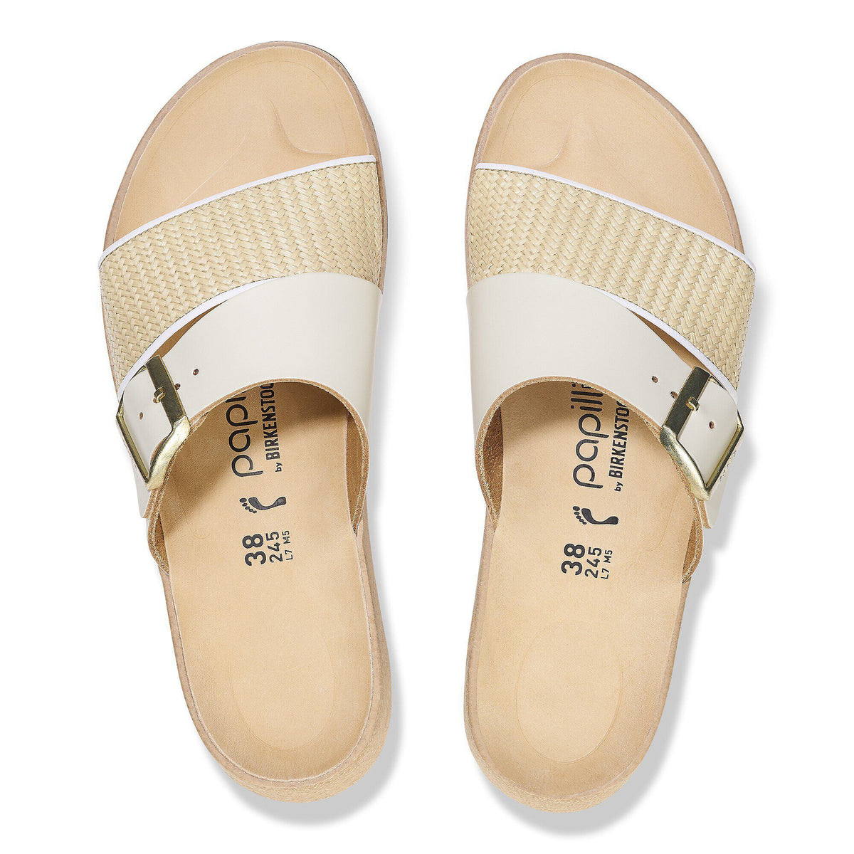 Almina Natural Leather-Synthetics in Color Natural/White | Birkenstock