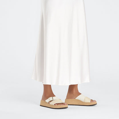 Almina Natural Leather-Synthetics in Color Natural/White | Birkenstock