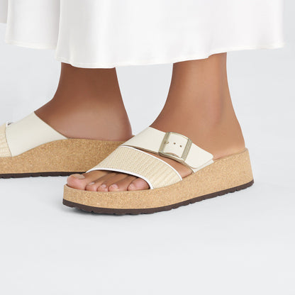 Almina Natural Leather-Synthetics in Color Natural/White | Birkenstock