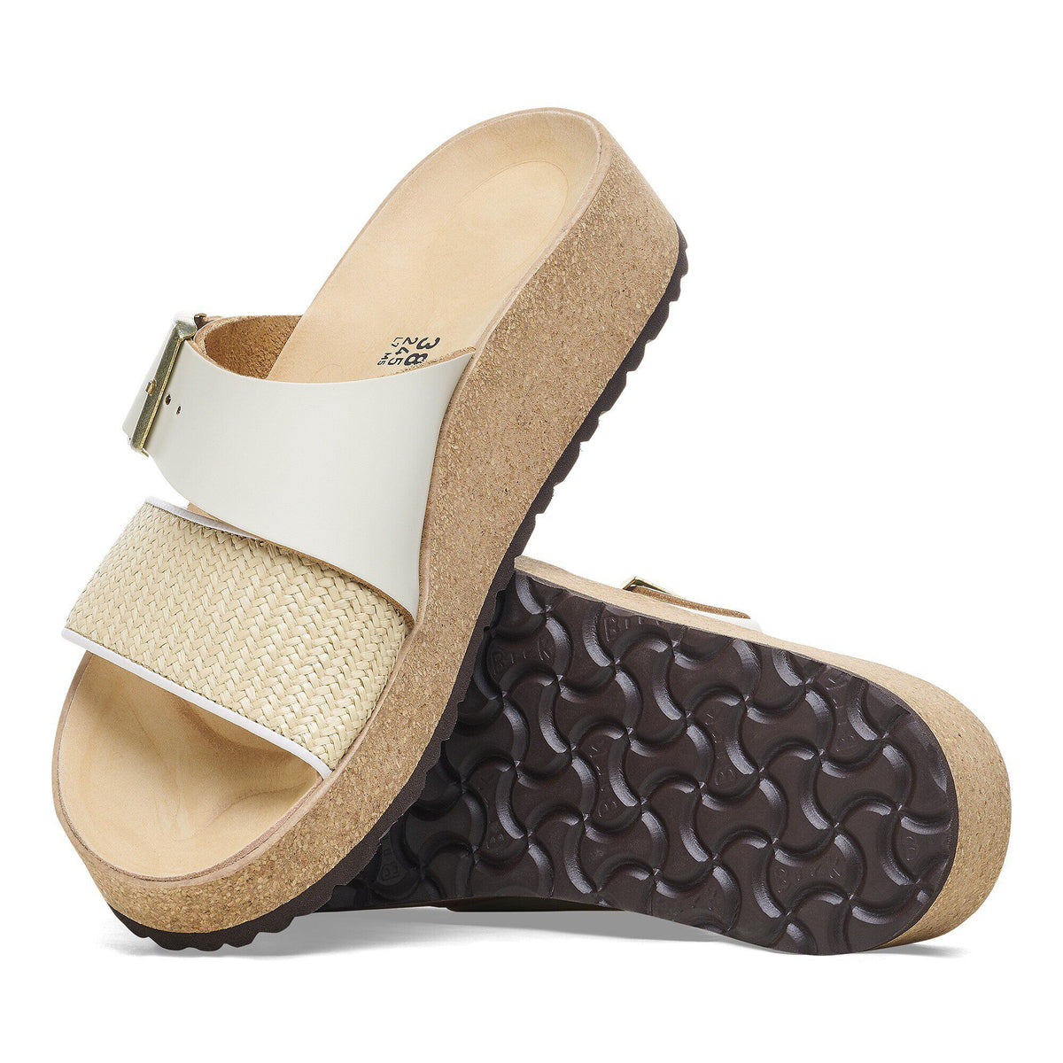 Almina Natural Leather-Synthetics in Color Natural/White | Birkenstock