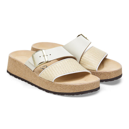 Almina Natural Leather-Synthetics in Color Natural/White | Birkenstock