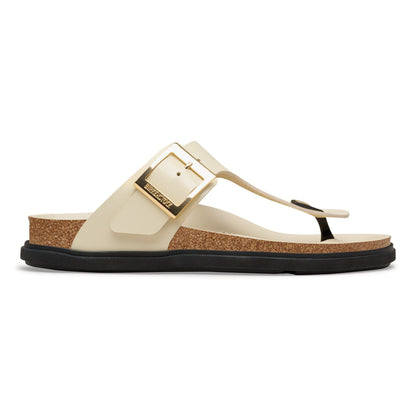 Gizeh Droplet Buckle Natural Leather Patent in Color High Shine Ecru | Birkenstock