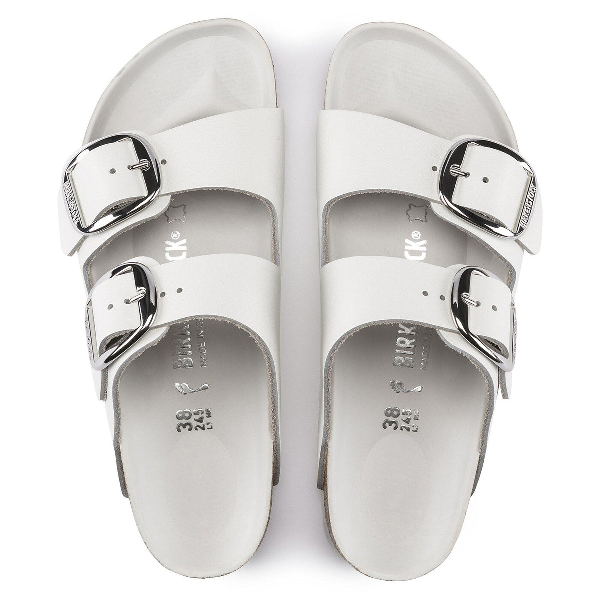 Arizona Big Buckle Leather in Color White | Birkenstock